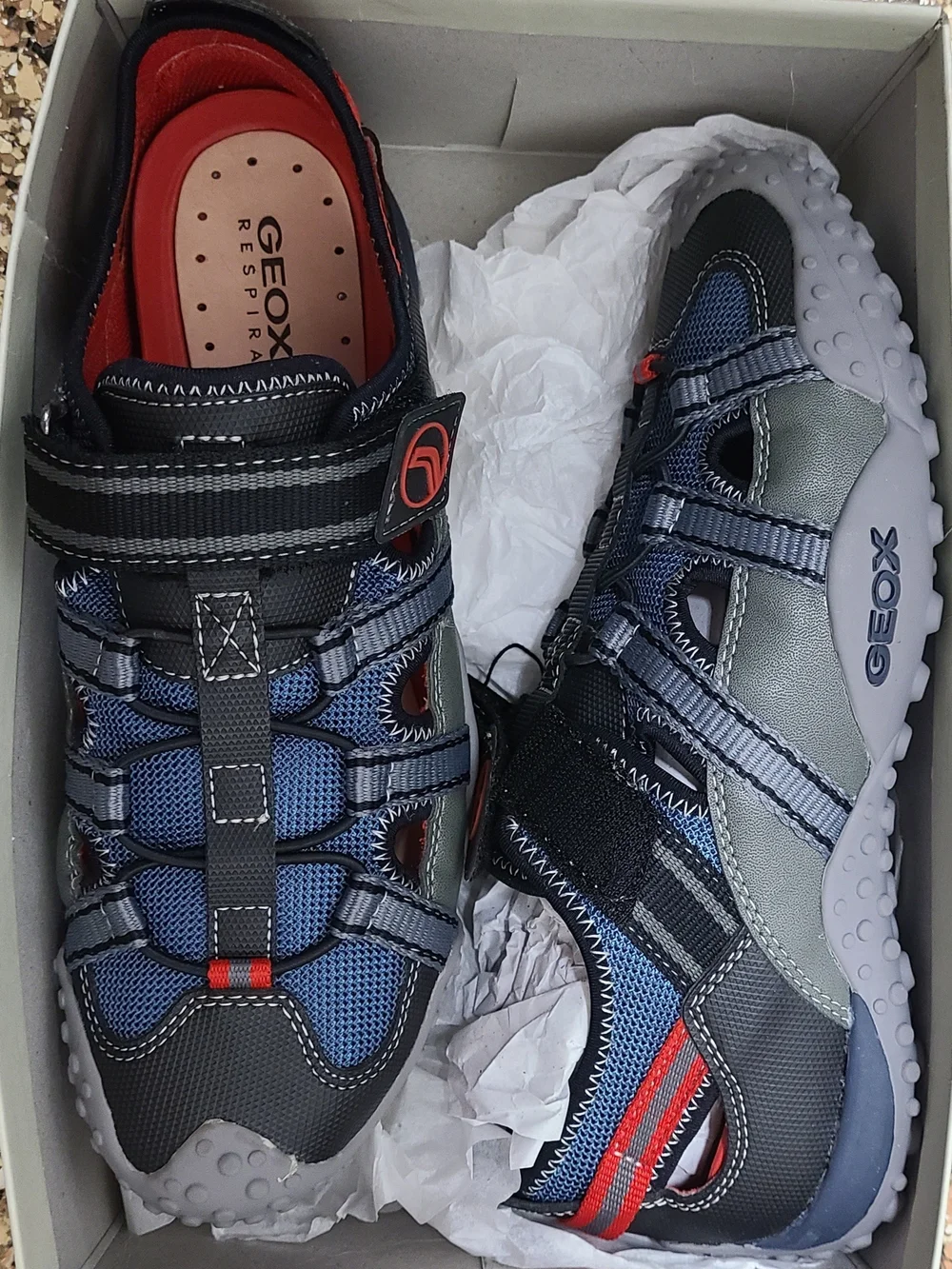 Geox Men’s Blue & Gray Outdoor Mesh Sneakers